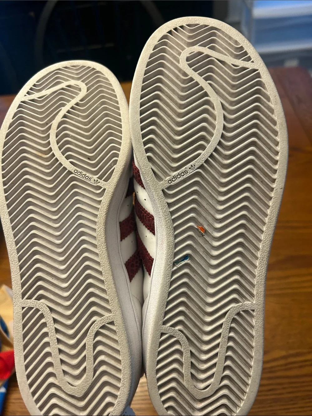 adidas Kids White Sneakers with Red Stripes